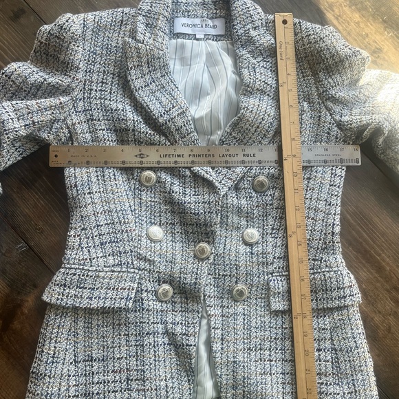 Veronica Beard Ryland Dickey Jacket Women's Blue Tweed Designer Luxury Jacket - Picture 5 of 10